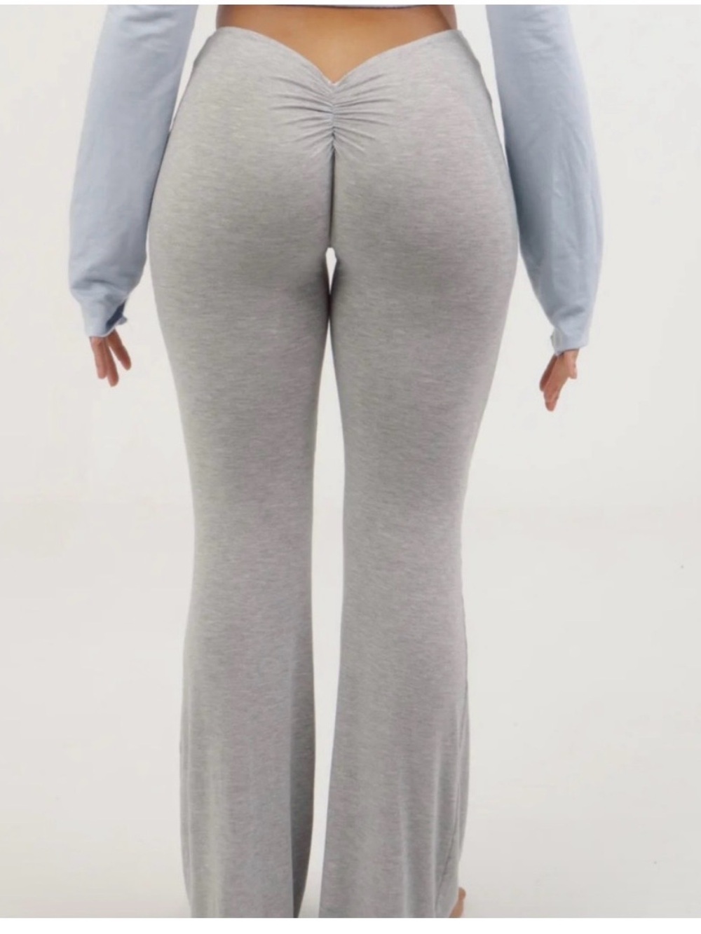Kiki Gray Scrunch-Back Flare Lounge Pants
